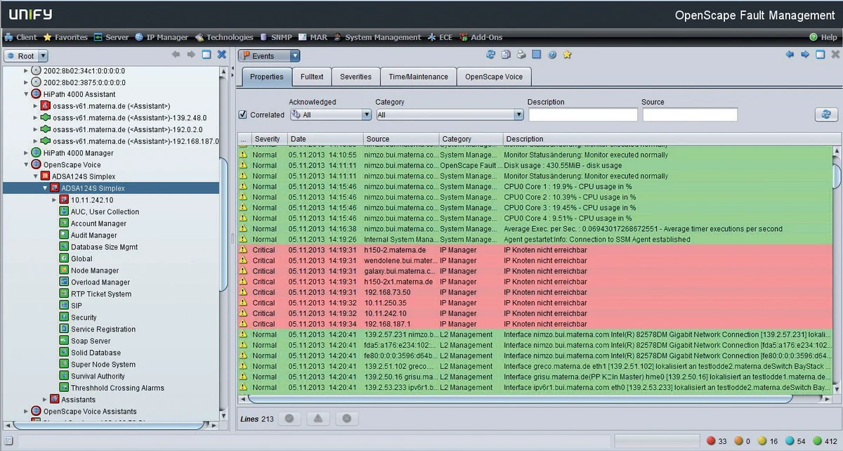 OpenScape Fault Management V13 — мониторинг сети и управление сбоями